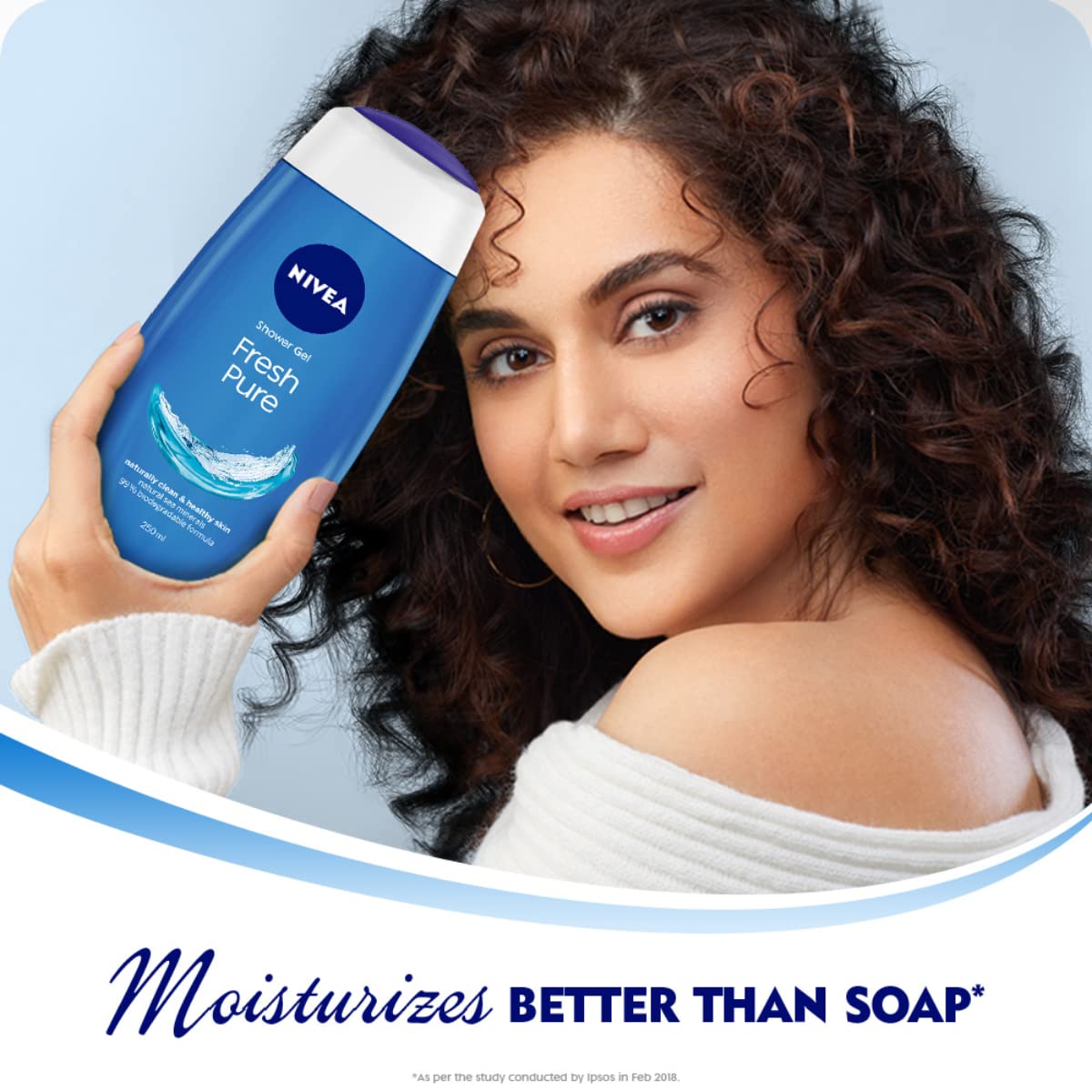 NIVEA Fresh Pure 125 ml Body Wash| Shower Gel with Sea Minerals and Care Oil | Pure Glycerin for Instant Soft & Summer Fresh Skin|Microplastic Free |Clean, Healthy & Moisturized Skin