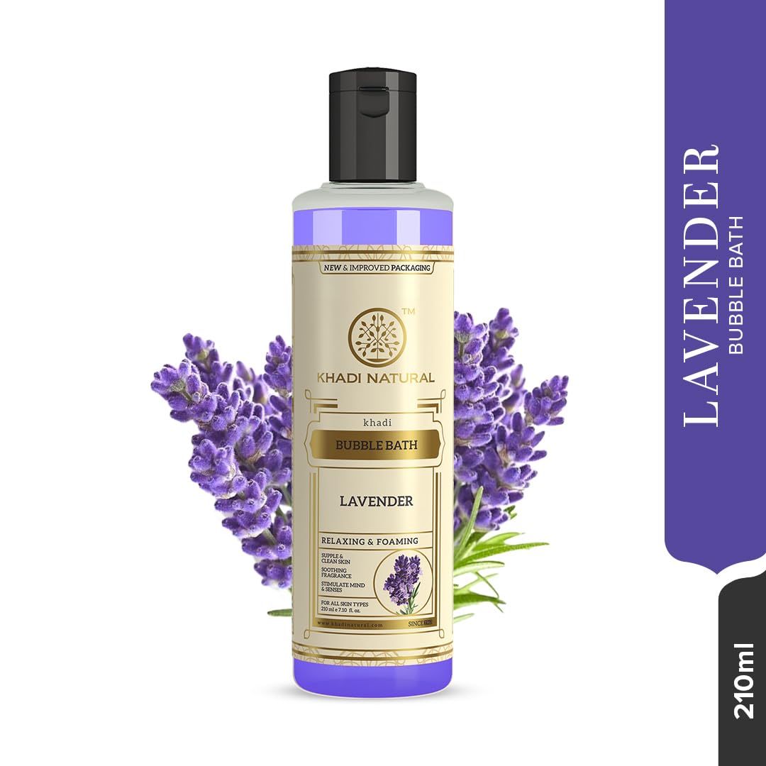 Khadi Natural Ayurvedic Lavendar Bubble Bath| Revitalize mind and body| Makes skin soft and supple|Suitable for All Skin Types| 210ml