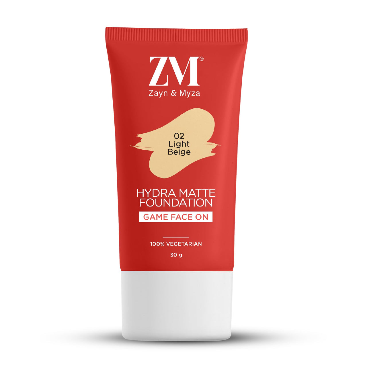 ZM Zayn & Myza Hydra Matte Foundation | Buildable Coverage | Foundation for Face Makeup | Non-clogging, All Skin Types, with Hyaluronic Acid & Niacinamide - (Light Beige, 30 gm)