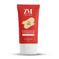 ZM Zayn & Myza Hydra Matte Foundation | Buildable Coverage | Foundation for Face Makeup | Non-clogging, All Skin Types, with Hyaluronic Acid & Niacinamide - (Light Beige, 30 gm)