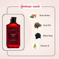 THE LOVE CO. Black Rose & Oud Body Wash 50Ml - Luxury Body Wash for Women - Organic & Vegan - Shower Gel Women - 100% Vegan - Luxury Beauty - Body Skin Care Products