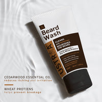 Ustraa Beard Wash Woody - 100 ml - Sulphate-free Beard Wash | Daily Use Hair Conditioner - 100gm -with Water Hyssop (Brahmi) & Vitamin E | & Hair Serum Anti-Dandruff - 200ml | with Tea Tree & Ginger