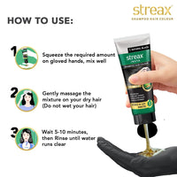 Streax Insta Shampoo Squeeze Pack Hair Colour for Women & Men, Natural Black 1 , 200ml|Hair Colour Black|100% grey coverage |Long Lasting Hair Color, easy to use| Ammonia Free Hair Color, No Paraben & Sulphate