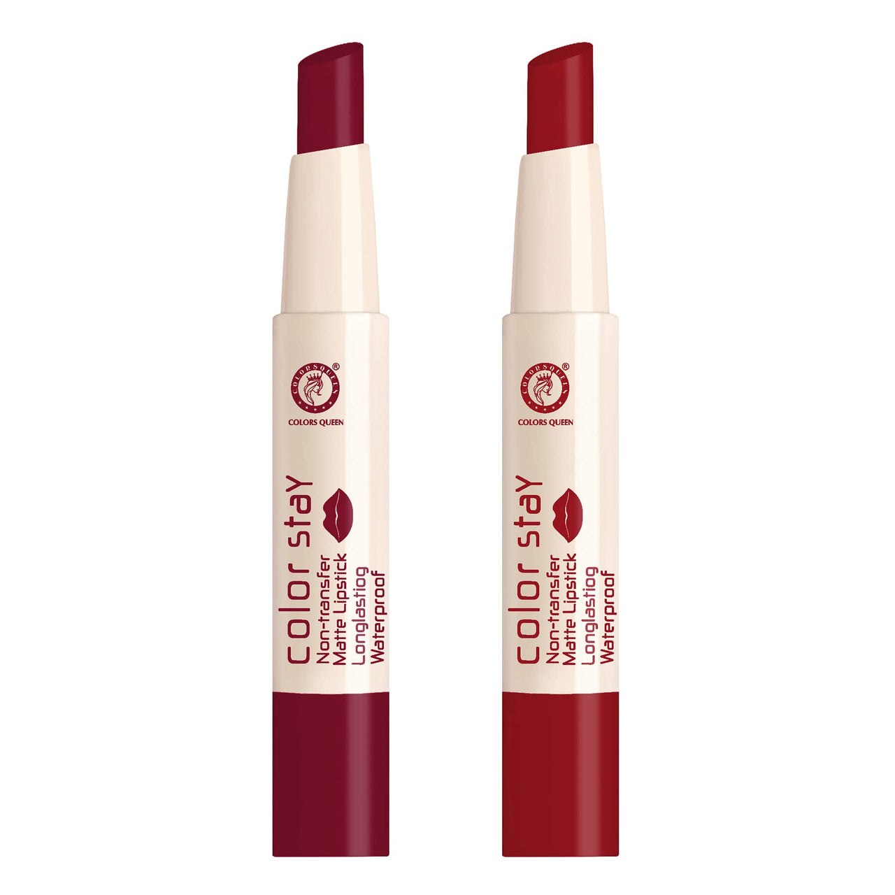 COLORS QUEEN Lipstick Bridal Maroon & Hot Red (Matte)