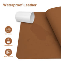 Desk Pad,Large Mouse Pad, Non-Slip PU Leathers Writing Pad,Desktop Protection Pad,Computer Desk Pad, Waterproof Table Mat, Desk Mat for Office and Home Writing (Brown;23.6