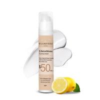 Glamveda Glutathione & Vitamin C Sunscreen SPF 50 Pa+++| Broad-spectrum Sunscreen with Advanced Blue Light Filter | UVA/UVB Protection | No White Cast, Water resistant & Non Sticky | 50gm