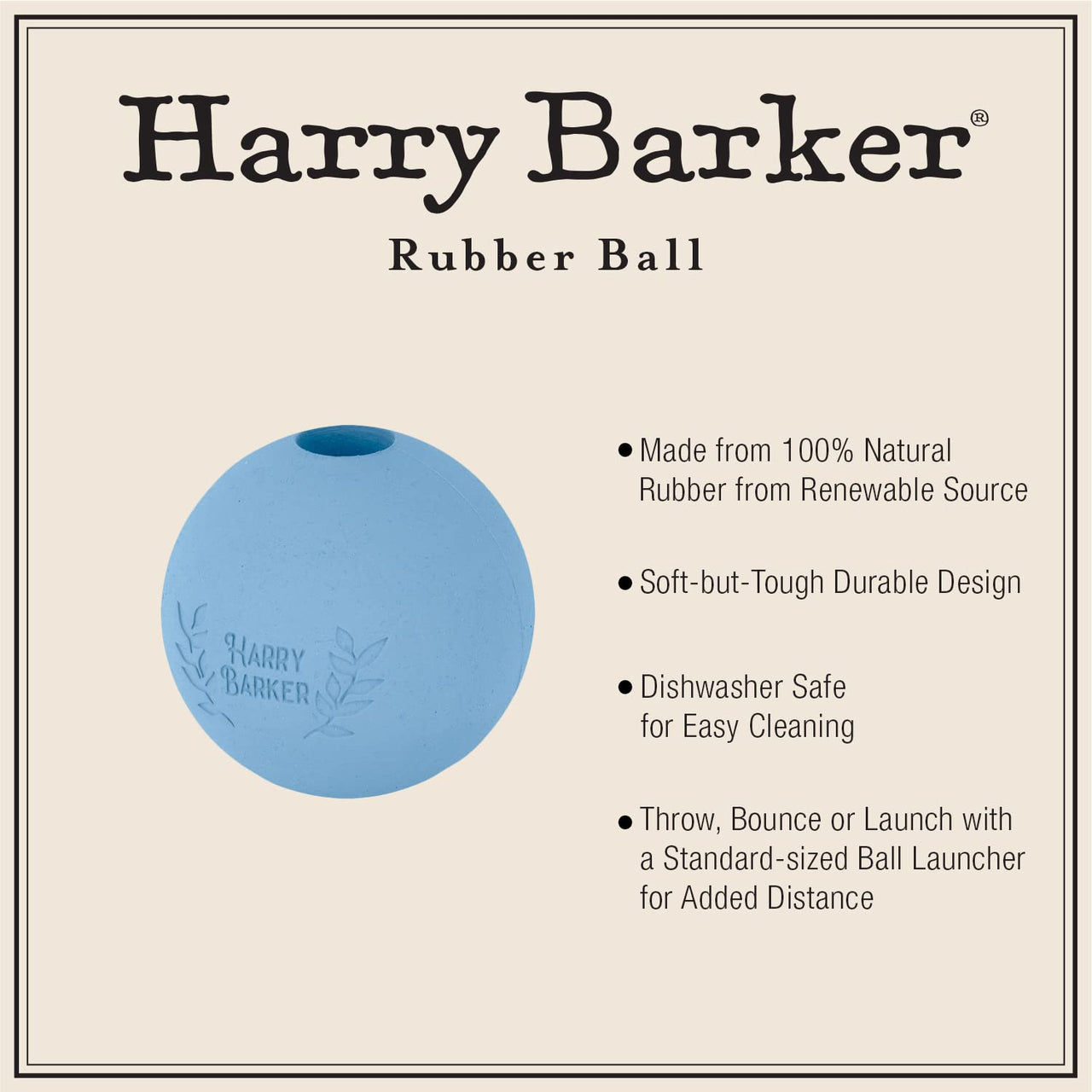 Harry Barker Rubber Balls and Rubber Chew Stick, Rubber Bone for Dogs - 3" Rubber Balls - 4 Pack