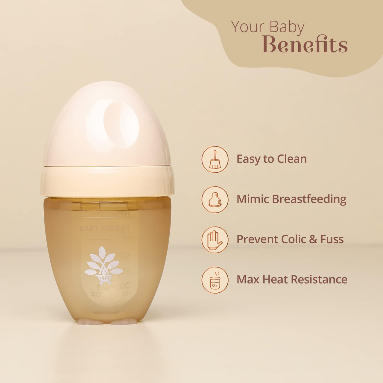 Baby Forest Anti-Colic Options+ Ultra Wide Baby Bottle- Bottle to Prevent Colic & Fuss, Pack of 1, 150ml