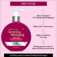 TYC - TRUST YOUR CHOICE Ayurvedic Hair Fall Control Shampoo With Plant Keratin And Bhringraj|3-In-1 Organic Shampoo With Conditioner|Sulphate Free|Helps Reduce Hair Breakage And Hair Thinning|Ph 5.5