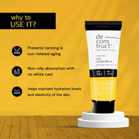 Deconstruct Face Gel Sunscreen SPF 50 + and PA+++ | Gel based sunscreen for oily, combination skin, normal skin | Broad spectrum sunscreen, No White Cast, Lightweight, Non greasy - 50g