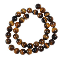 Natural Stone Beads 10mm Yellow Tiger Eye Gemstone Round Loose Beads Crystal Energy Stone Healing Power for Jewelry Making DIY,1 Strand 15