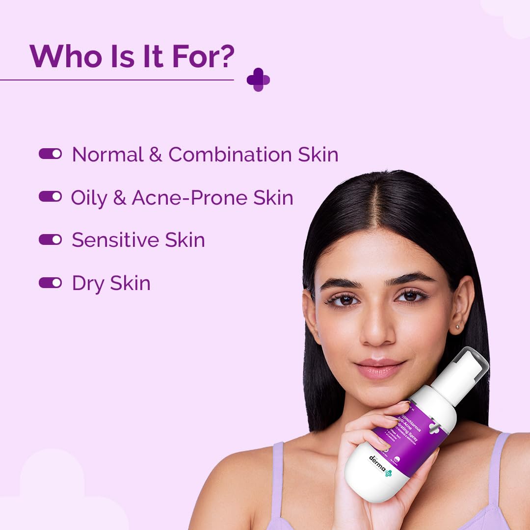 The Derma Co Hypochlorous Anti-Acne Hydrating Spray - 200ml|Relief Acne & Eczema|Reduces Redness & Irritation|Anti-microbial & Anti-inflammatory|Alcohol & Fragrance Free Face Toner for Women & Men