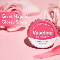 Vaseline Lip Tins Rosy Lips, 17 g | Provides Hydration, Sheer Pink Tint & Glossy Shine (Pack of 2)