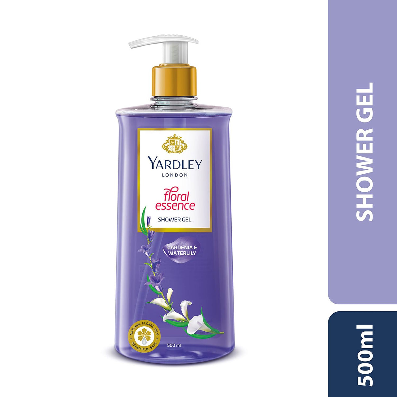 Yardley London| Shower Gel| Floral Essence| With Natural Floral Oils Of Gardenia & Waterlily| No Parabens| No Silicones | 500ml