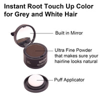OCEANEVO Hairline Powder For Men And Women, Instant Root Touch Up Color For Grey And White Hair Coverage, Hair Concealer - 4 Grams - Dark Brown