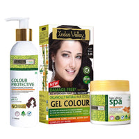 INDUS VALLEY Hair Color Trial Pack | Light Brown With Colour Protection Shampoo (200 ml) + Hair Ultima Spa (175 ml)