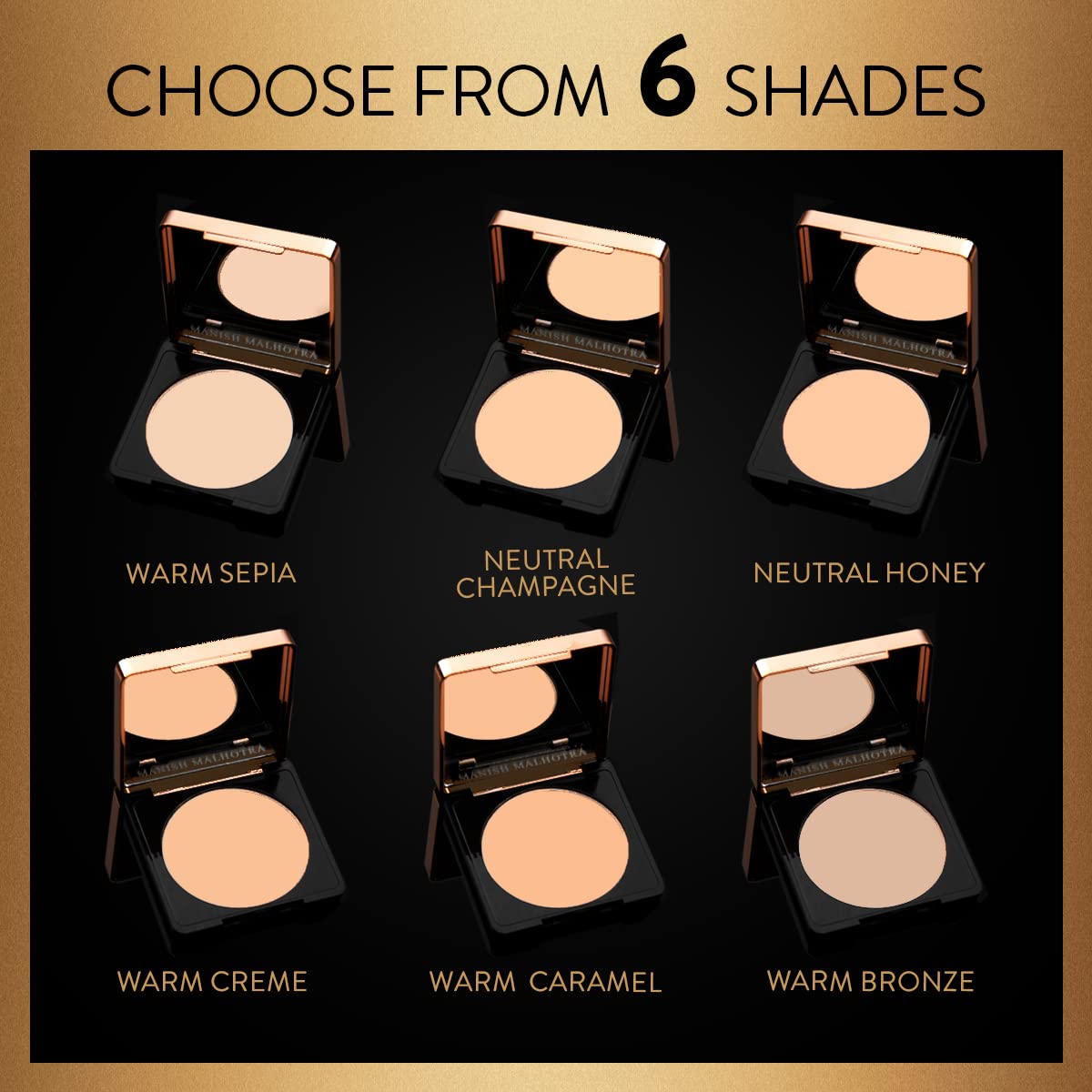 MyGlamm Manish Malhotra Beauty Skin Awakening Compact Powder - Warm Bronze - 9gm | For Medium To Dark Skin | Medium Coverage With SPF 30 | Matte Finish, Water-Resistant|All Skin Type