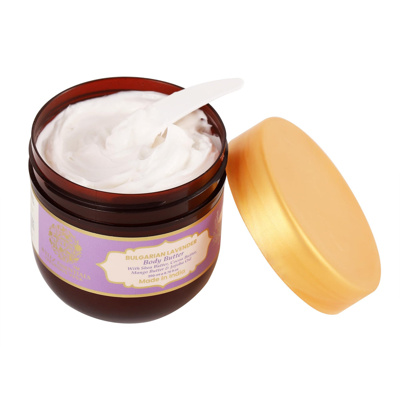 RYLLZ ESSENTIALS Bulgarian Lavender Body Butter With Shea, Cocoa & Mango Butter, Niacinamide & Jojoba Oil | For 48Hrs Moisturisation, Stretch Marks, Dry/Itchy Skin & Uneven Skin Tone | 200 Ml
