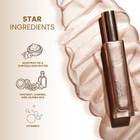 Suroskie Glow Drip 50ml Body Highlighter (Golden Hour, with Brush) | Shimmer for Radiant & Luminous Skin | Non-Greasy & Quick Absorbing | with Superfood Oils & Gold Mica | Body Shimmer for Women
