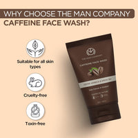 The Man Company Coffee Face Wash for Deep Cleansing & Oil Control - 100ml | Tan Removal with Coffee Arabica & Green Tea Extracts | Soothes Skin