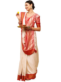 Satrani Women's Poly Silk Woven Saree With Unstitched Blouse Piece