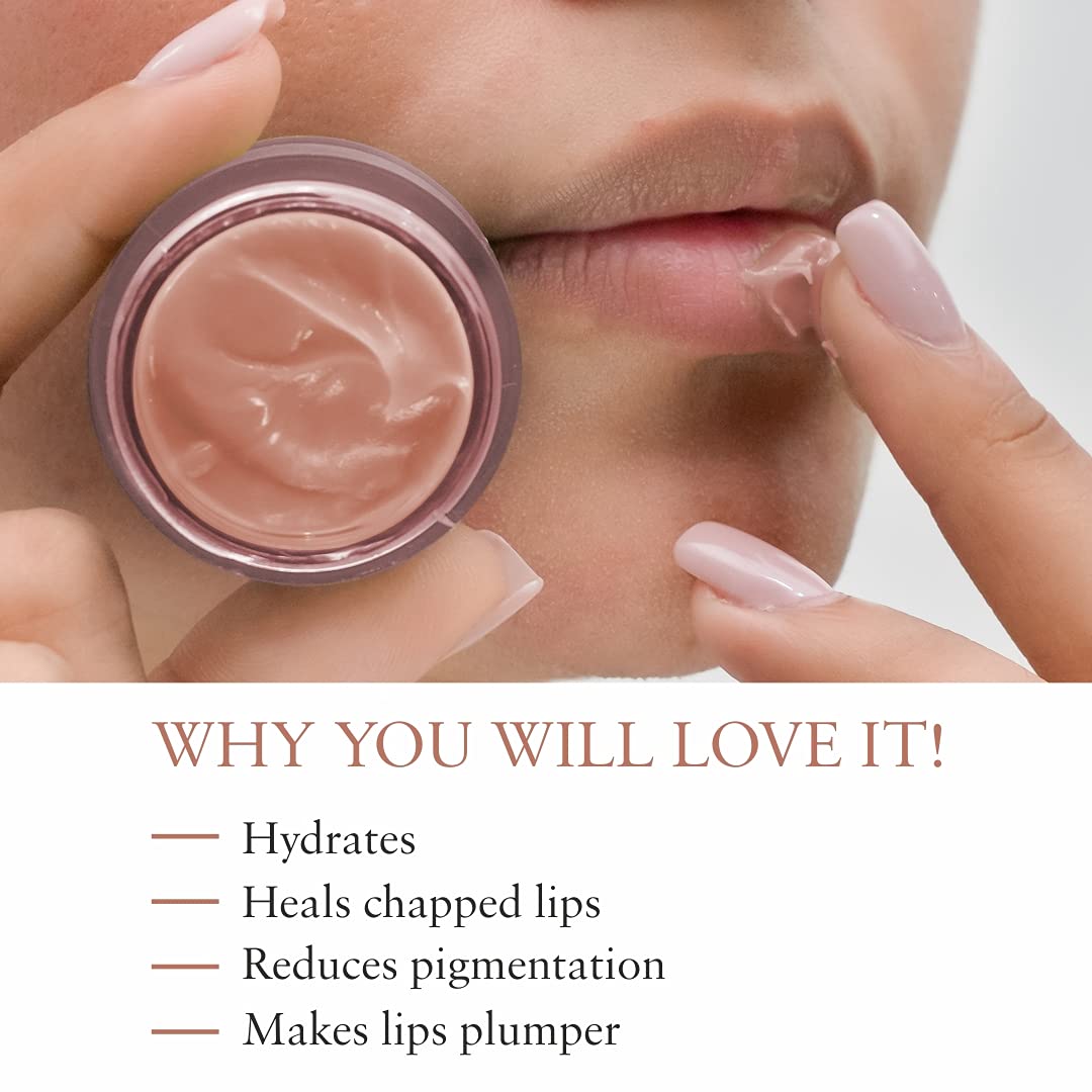 Just Herbs Ayurvedic Peach Lip Mask, Balm For Chapped,Dark & Dry Lips - Vegan Lip Mask For Men & Women 15gm