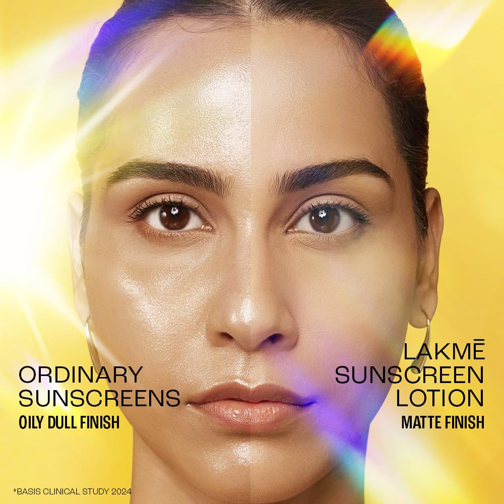 Lakme Sun Expert SPF 50 PA+++ Ultra Matte Lotion Sunscreen, Lightweight, Non Sticky, Non Greasy, Blocks Upto 97% Harmful Sunrays, 100 ml