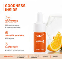 Plum 15% Vitamin C Face Serum For Glowing Skin | Reduces Dark Spots | For Dull Skin | With Mandarin | Beginner Friendly, For All Skin Types | 100% Vegan | 10 ml (Pack of 3)