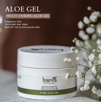 Barva Pure Aloe Gel, Suits All Skin & Hair Types - Soften & Soothe Skin, Scalp & Hair (Pack of 2)50ml.