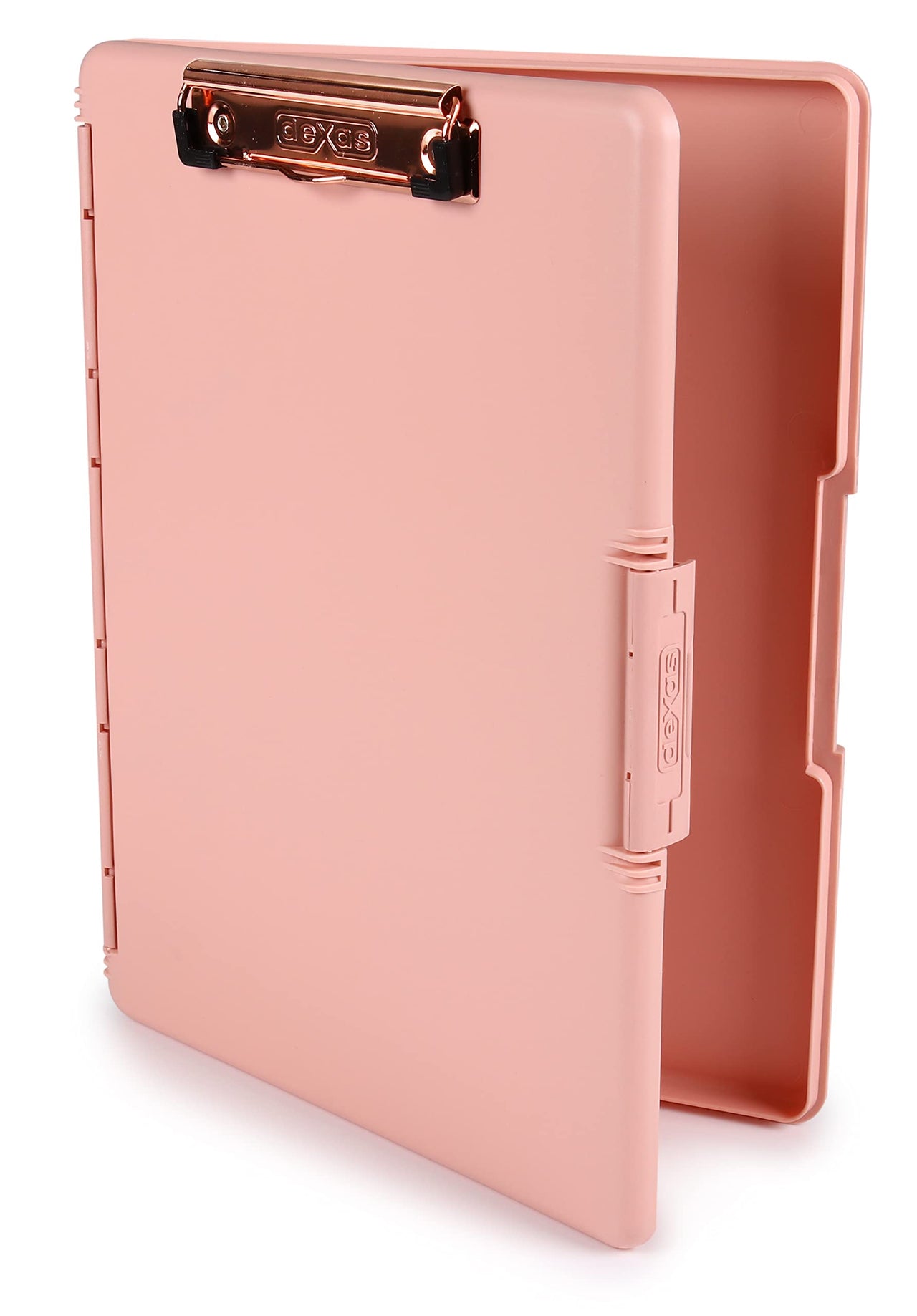 Dexas Slimcase 2 Storage Clipboard with Side Opening 12.5 x 9.5 in Blush Pink with Rose Gold Clip. Organize in Style for Home, School, Work or Trades! Ideal for Teachers, Nurses, Students, Homeschool