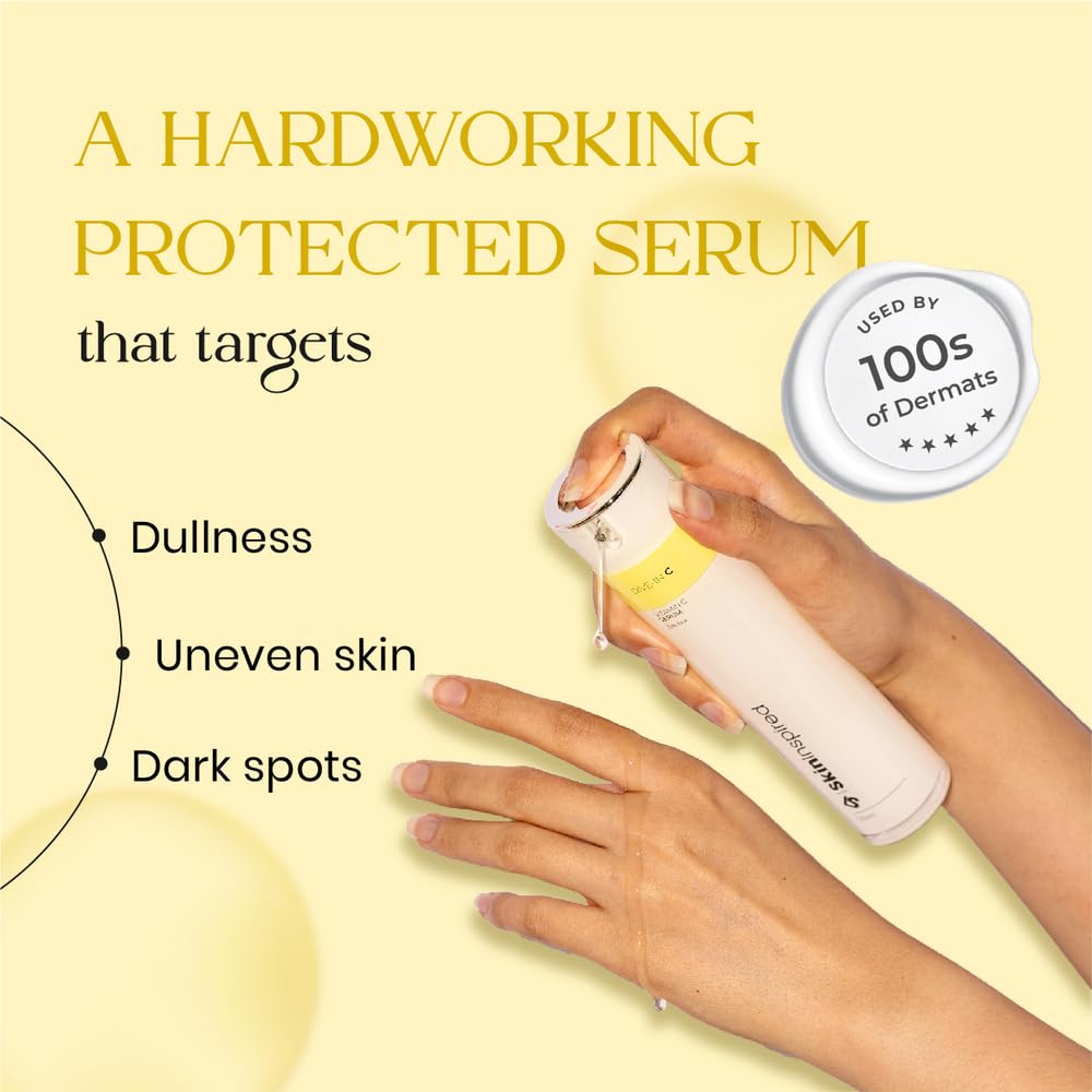 SkinInspired 20% EAA Vitamin C Serum (30ml) | For Skin Brightening, Radiance Glow, Anti Ageing, Skin Glow, Boosts Collagen | For All Skin Types | Good For Summers | For Women & Men