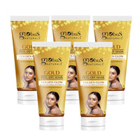 Globus Naturals Gold Peel Off Mask For Golden Glow, Enriched with Saffron & Vitamin-E, Brightening & Radiance, Suitable For All Skin Types, 75 g (Pack of 5)