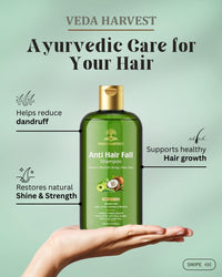 Veda Harvest Shampoo 400ml for Reduce Dandruff & Helpful for Hair Growth,Ayurvedic Shampoo to Restore Hair Shine & Strength