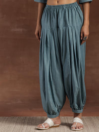 Grey Self Design Silk Blend Straight Suit with Dupatta