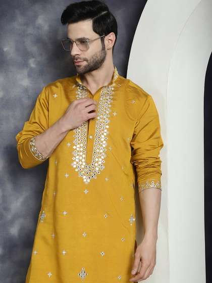 Jompers Embroidered Cotton Silk Kurta