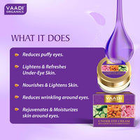 Vaadi Herbals Under Eye Cream, Almond Oil and Cucumber Extract, 30g x 3