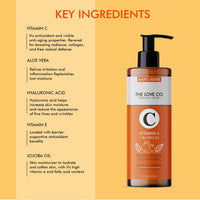 THE LOVE CO Vitamin C & Tea Tree Oil Face Wash - Foaming Cleanser for Instant Glow & De-Tan, Suitable for All Skin Types, 100% Vegan, 200ml