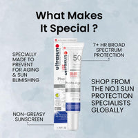 Ultrasun SPF 50 PA++++ Anti-Pigmentation Sunscreen, Swiss-Made 3 in 1 Lotion for Complete Sun Protection, Dark Spots Reduction & Helps in Anti-Aging | 7+ hrs. Water Resistant for All Skin Types - 40ml