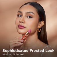 Pilgrim Glitter Lipstick For Women 4.2gm | Dubai Luxe Lifestyle - Chic Haseena Shade | Lipstick Infused with Vitamin E & Olive Oil | Glitter Formula With Matte Finish | Non Drying | All Skin Types