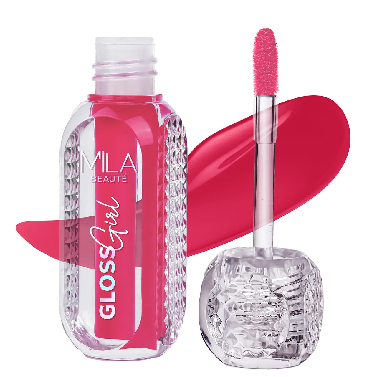 MILA BEAUTÉ Gloss Girl Lip Gloss|Enriched With Mango Seed Butter & Hyaluronic Acid|Light Weight & Non-Sticky Formula|Gives Fuller-Lip Effect & Extra Hydration|High Shine Finish-(Gloss Girl, 2.8 Ml)