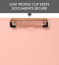 Dexas Slimcase 2 Storage Clipboard with Side Opening 12.5 x 9.5 in Blush Pink with Rose Gold Clip. Organize in Style for Home, School, Work or Trades! Ideal for Teachers, Nurses, Students, Homeschool