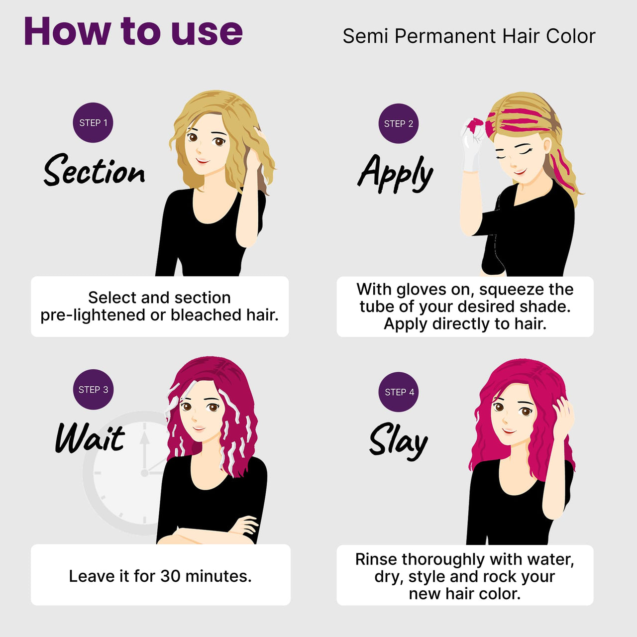 2.Oh! Italian- Pink Hair Color For Women & Men | Ammonia-Free DIY Semi Permanent Hair Color | Enriched with Argan Oil | Lasts upto 12-15 Washes (Pack of 2)
