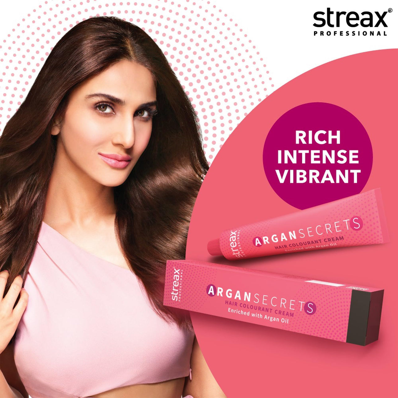 Streax Professional Argan Secrets Permanent Hair Colourant Cream - Golden Blonde 7.3 (Enriched with Argan Oil) For All hair types ; 90 gm