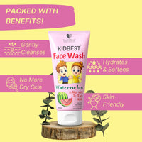 HealthBest Kids Multivitamin Face Wash - Natural, Non-Toxic 100ml, Organic Watermelon for Normal, Gentle Sensitive & Dry Skin Types | Tear, Paraben, SLS Free, Pack of 1