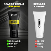 Beardo Ultraglow Facewash (50ml) & Face Cream (60gm) Facewash that Enhances & Balances Skin Tone Aloe Vera, Vitamin E | Set of 2