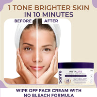 Sanfe Detan Cream Instalite Detan Wipe Off 200 gm | With Glycoclear Technology | 1 Tone Brighter in 10 mintues | For Legs, Arms, Underarms and Back | Detan Cream Pack for Tan Removal & Glowing Skin