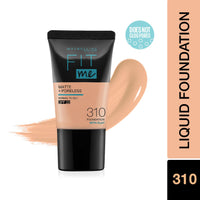 Maybelline New York Liquid Full Coverage Foundation For Oily Skin oil, Matte & Poreless, Fit Me, 310 Sun Beige & New York Compact Powder, Fit Me, 310 Sun Beige, 8G, Pack Of 1