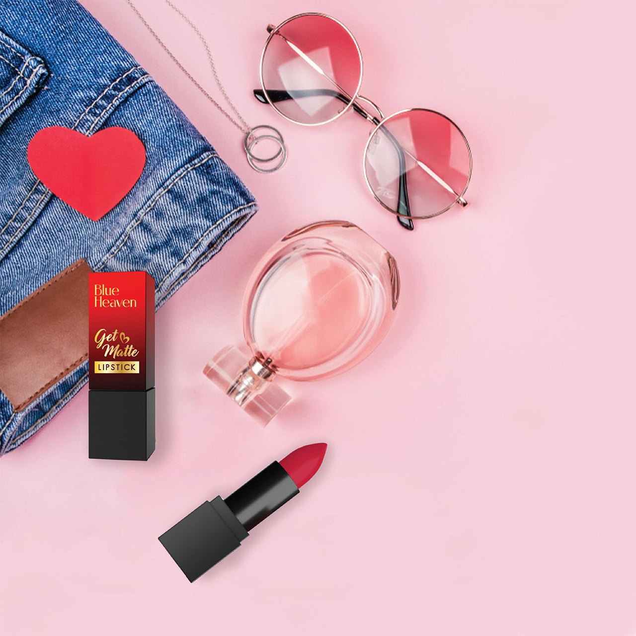 Blue Heaven Get Matte Lipstick | Soft Matte Finish and Lightweight Formula | Intense Pigment | Long-Lasting Lipsticks For Women | 102 | 4GM
