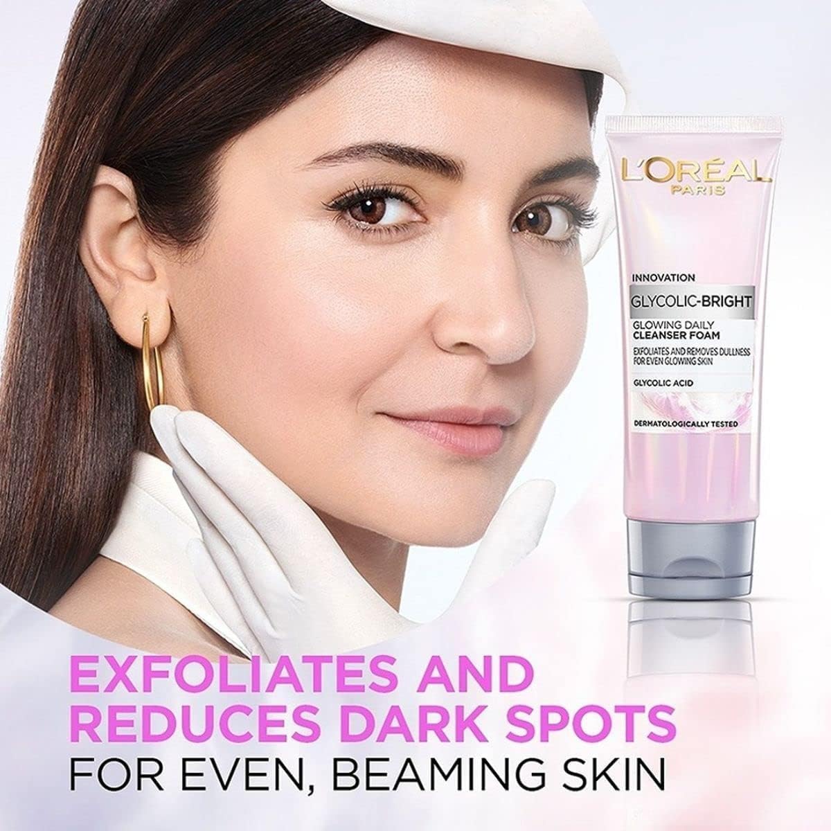 L’Oréal Paris Glycolic Bright Daily Foaming Facial Cleanser, 50ml Daily Glowing Facial Cleanser | Suitable for All Skin Types (PACK OF 2) 100g