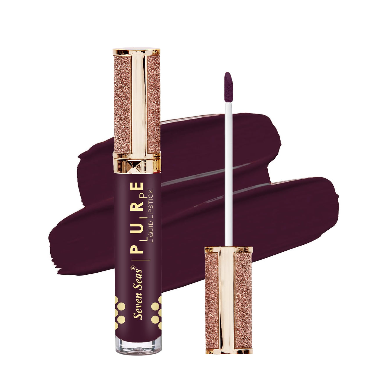 Seven Seas Pure Liquid Lipstick, Matte Finish, Purple (Castro, 7ml)